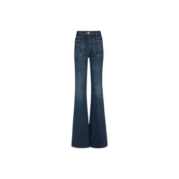 BALMAIN High Waisted Flared Jeans 'Blue'
