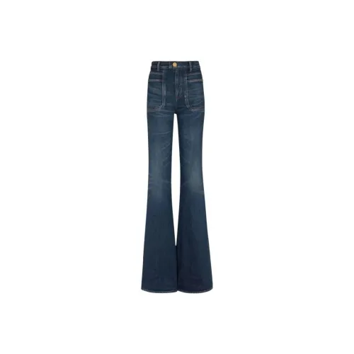 BALMAIN High Waisted Flared jeans klein 'Blue'