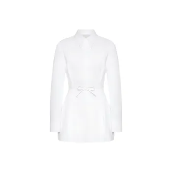 Valentino Belted Straight Hem Long-Sleeved Shirt Dress