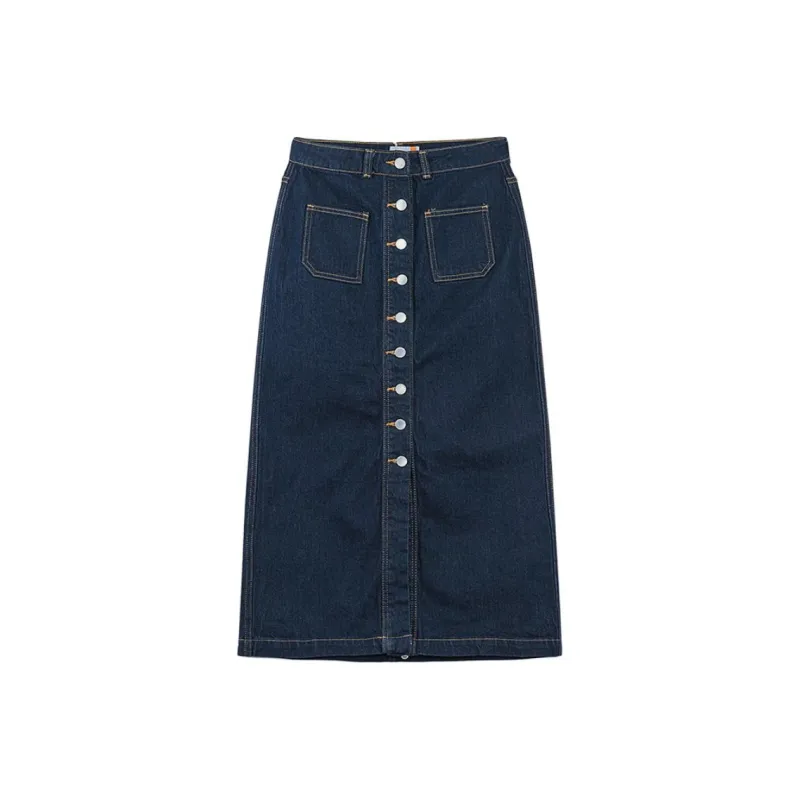 Timberland Denim Long Skirts Women's Pure Indigo-0