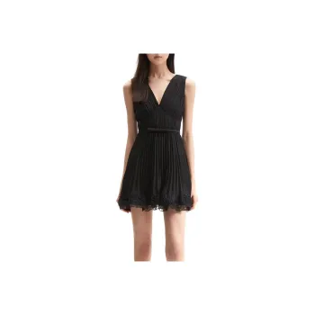 Self-portrait Sleeveless Dress Women's Classic Black