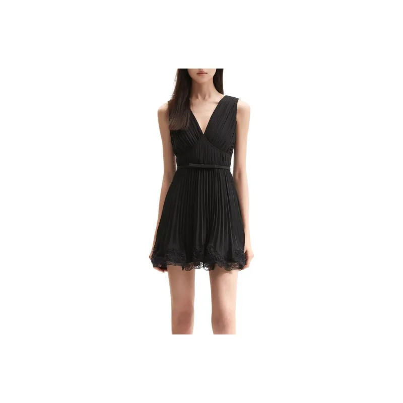 Self portrait Sleeveless Dress Women's Classic Black-0