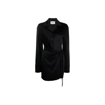 NANUSHKA Satin Wrap Shirtdress