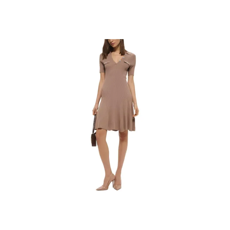 GUESS Short Sleeved Dresses Women's Beige Yellow-0