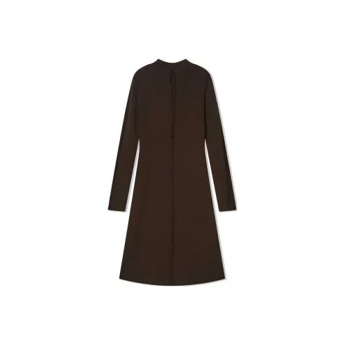 COVERINS Long Sleeved Dresses Women's Dark Coffee