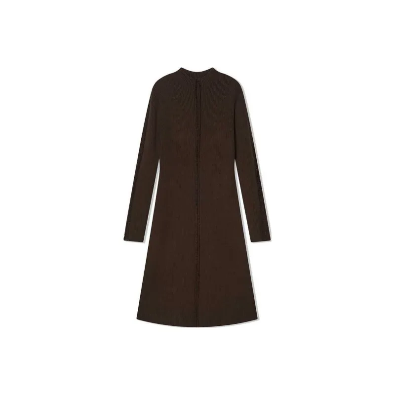 COVERINS Long Sleeved Dresses Women's Dark Coffee-0