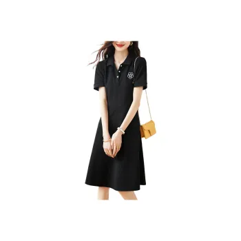 Mo Han Yi Mei Short Sleeved Dress Women's Black