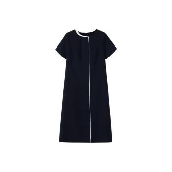 Late White Short Sleeved Dress Women's Dark Blue