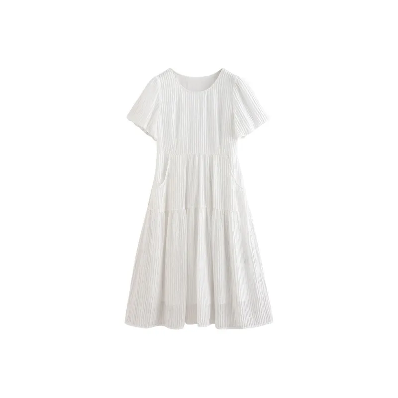 Initial Language Short Sleeved Dress Women's-0