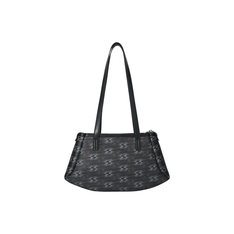 OMTO PVC Handbag, Shoulder Bag Regular Women's Cream Gray/Berry Black-8