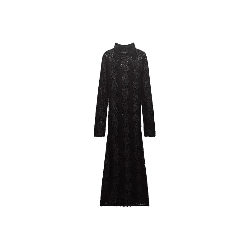 ZARA Long-Sleeved Dresses Women's Black-0