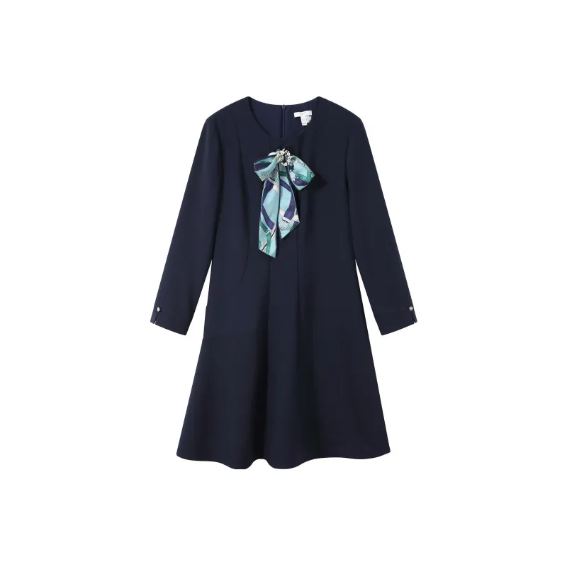 FINITY Long Sleeved Dresses Women's Navy Blue-0
