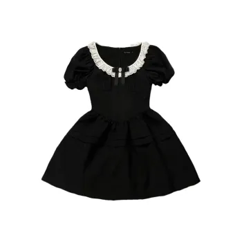 ABCMININ Short Sleeved Dresses Women's Black