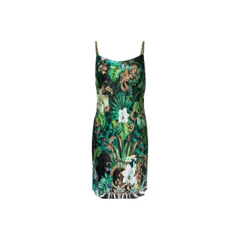 CAMILLA Botanical-print Silk Dress