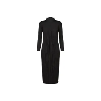 PLEATS PLEASE ISSEY MIYAKE Pleated Side Slit Midi Dress