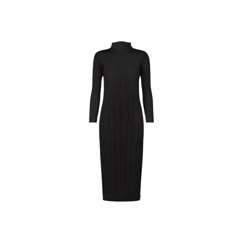 PLEATS PLEASE ISSEY MIYAKE Pleated Side Slit Midi Dress
