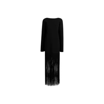 KHAITE FW24 Paley Dress Long Sleeved Dress Women's Black/Black