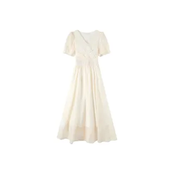 ZCDECO Short Sleeved Dress Women's Apricot