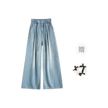TURN UP Jeans Women's Nostalgic Blue+Bowknot Hair Tie Comes With