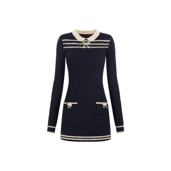 UNIFREE Long-Sleeved Dresses Women's Navy Blue
