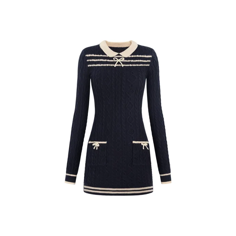 UNIFREE Long-Sleeved Dresses Women's Navy Blue-0