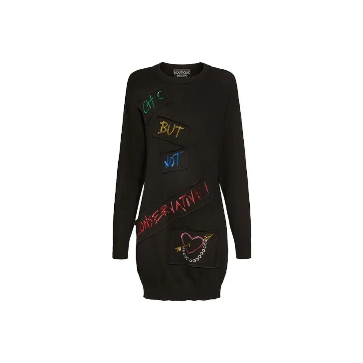 MOSCHINO Long-Sleeved Dresses Women's Black-0
