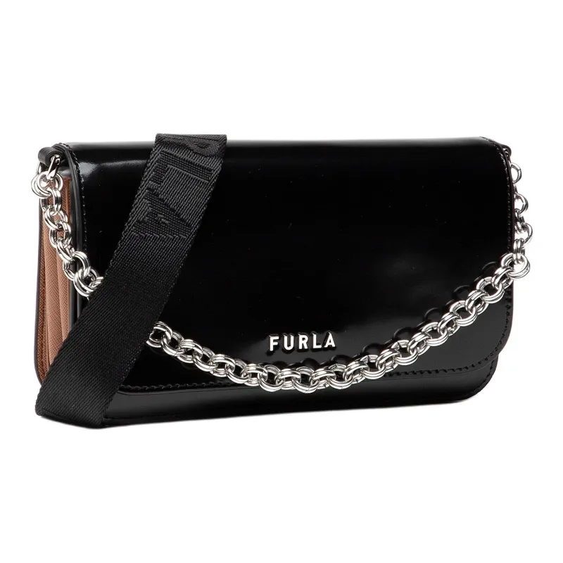Furla Faux Leather Crossbody Bag, Shoulder Bag Women's Black-1