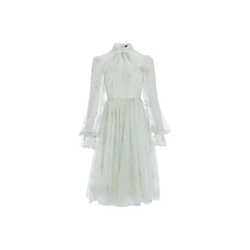 Marie Elie Long-Sleeved Dresses Women's Light Green-0