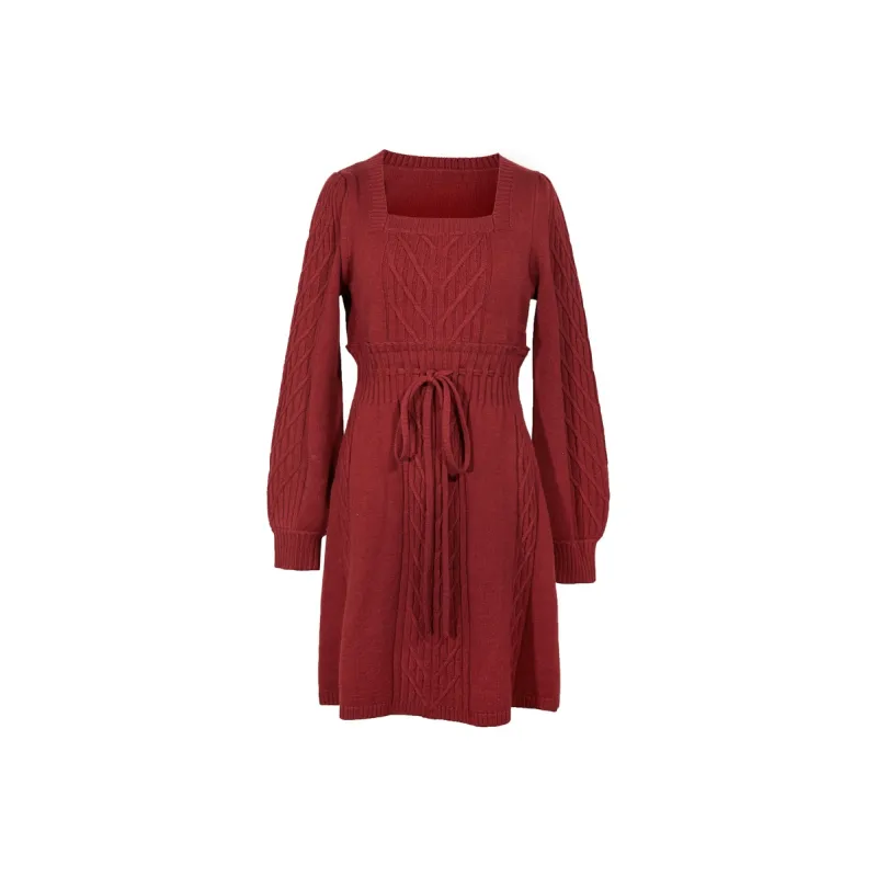 3COLOUR Long-Sleeved Dresses Women's Red-0