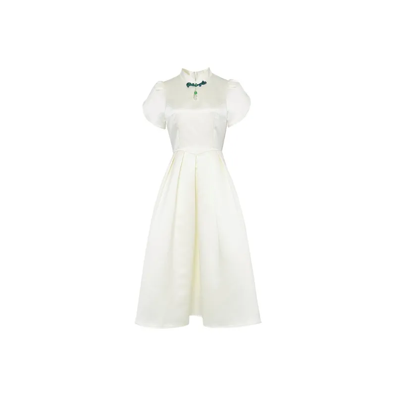Duffy Fashion Short Sleeved Dresses Women's Apricot-0