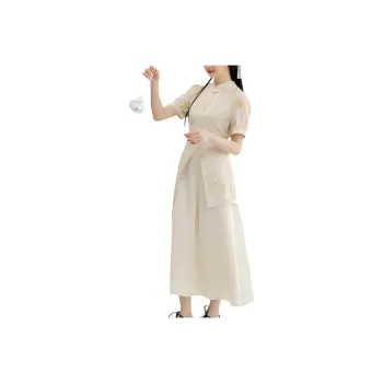 ZIHAN Short Sleeved Dress Women's Apricot