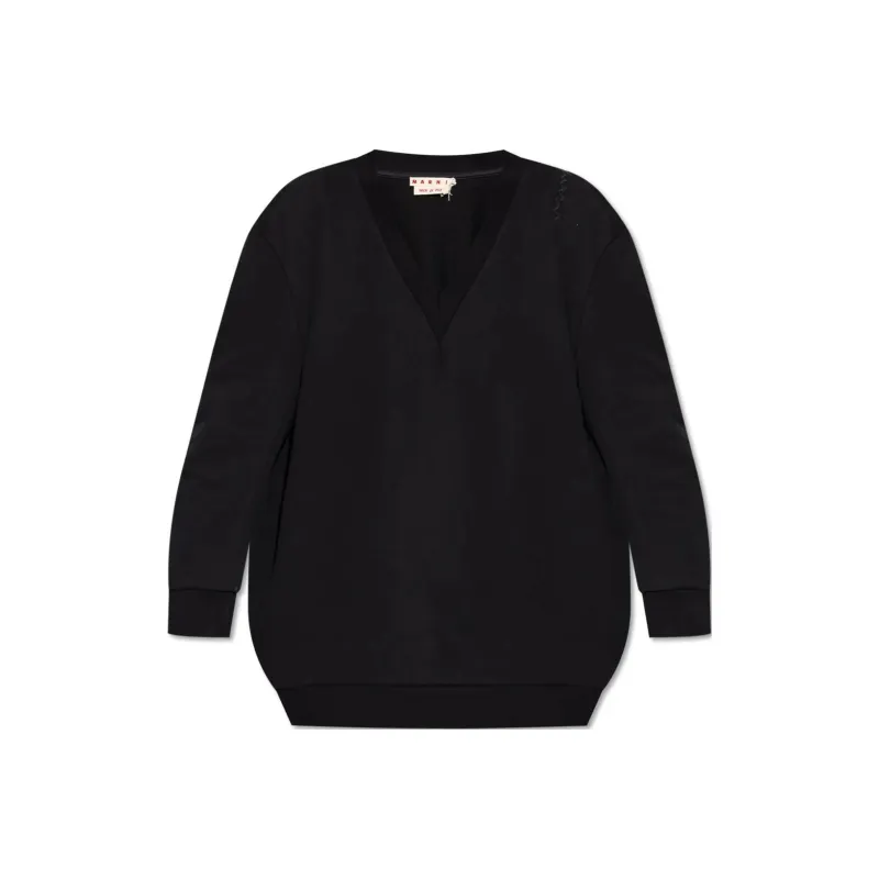 MARNI V Neck Long Sleeve Dress-0