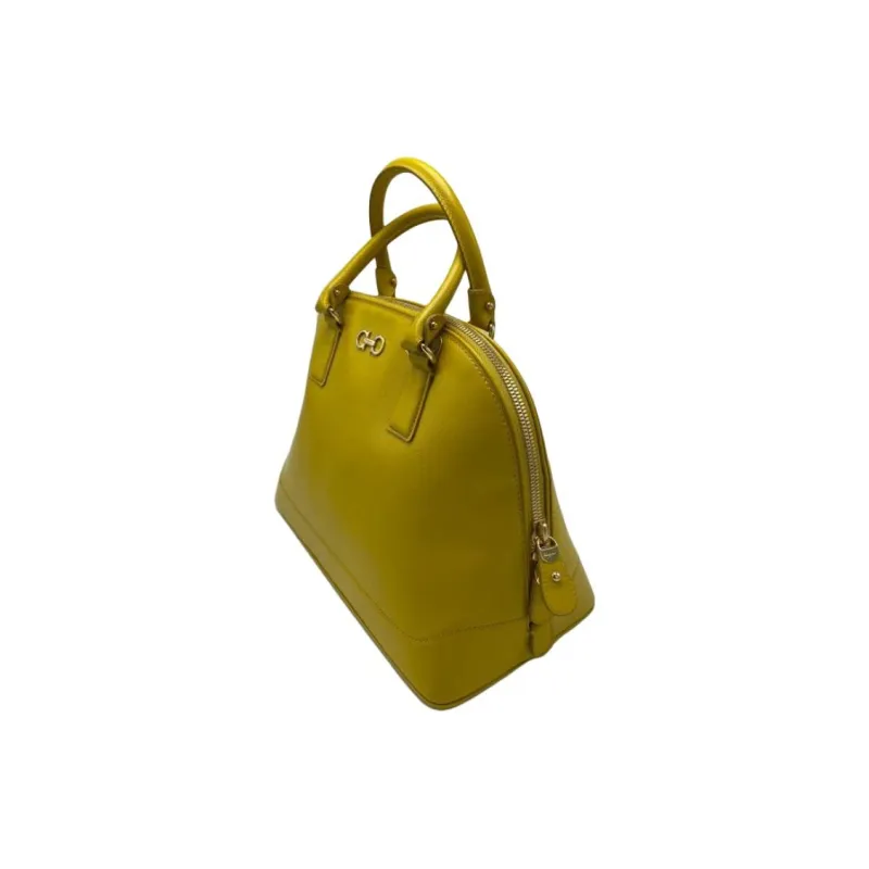 FERRAGAMO Calfskin One Shoulder Handbag Women's Yellow-3