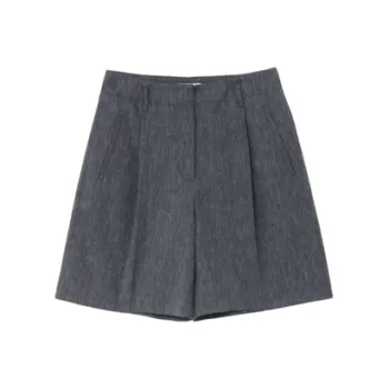 OVV Casual Shorts Women's Denim Blue Solid Color 06