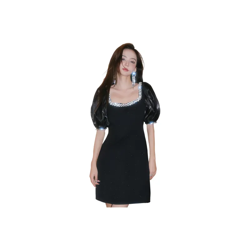 Misi Camii Short Sleeved Dresses Women's Black-0