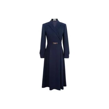 MISSSHINE Long-Sleeved Dresses Women's Navy Blue