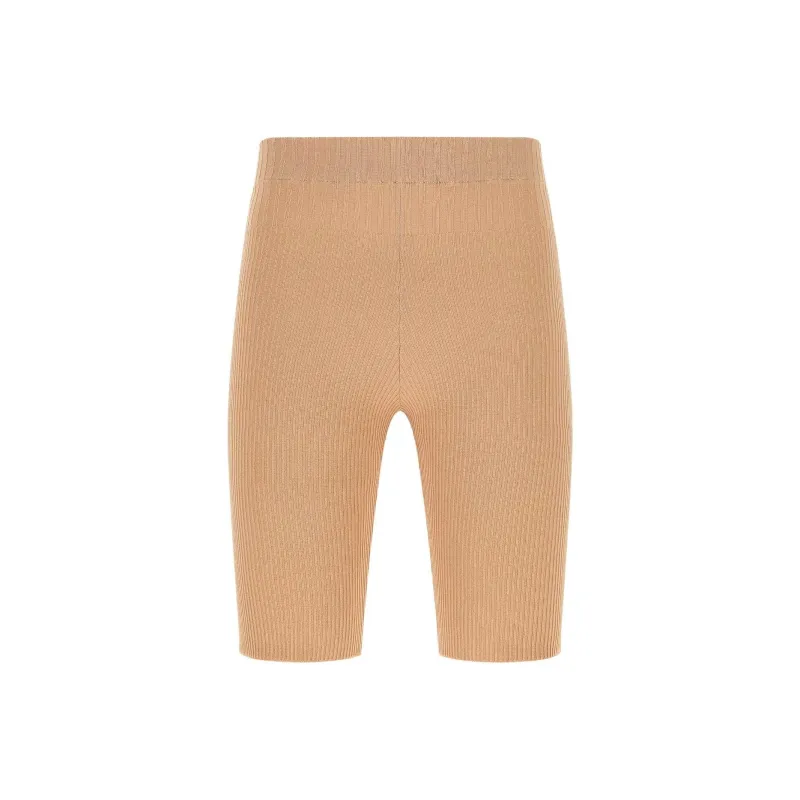 ANDREĀDAMO High Waist Ribbed Shorts-0