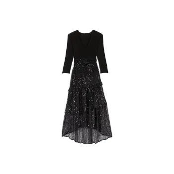 Maje Long Sleeved Dresses Women's Black