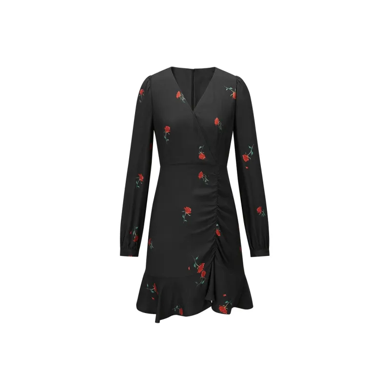 PEACEBIRD Long-Sleeved Dresses Women's Black-0