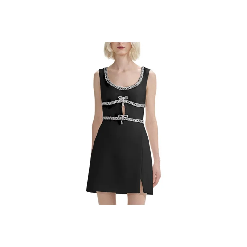 Self portrait Sleeveless Dress Women's Classic Black-0