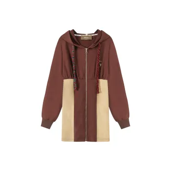 CHUU Long Sleeved Dresses Women's Red Coffee