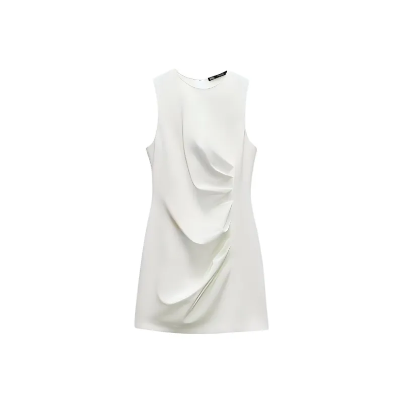 ZARA Sleeveless Dress Women's White-0