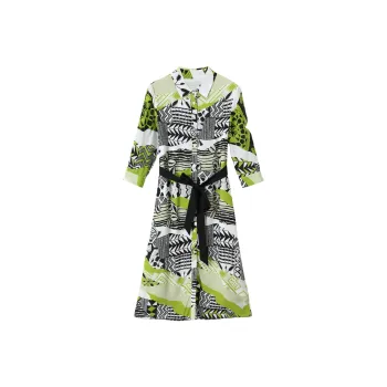 H-YXIANG Long-Sleeved Dresses Women's African Geometry