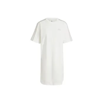 Adidas ESSENTIALS 3-STRIPES SINGLE JERSEY Short-Sleeved Dresses Women's White