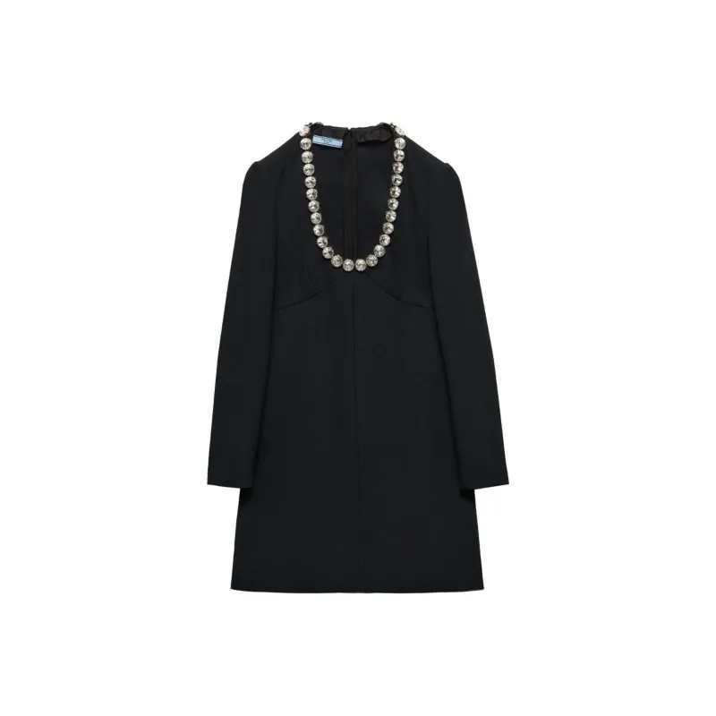 PRADA Glass Crystal Embellishment Dress-0