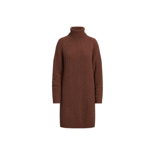 Polo Ralph Lauren FW23 Long-Sleeved Dresses Women's Brown