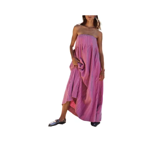 FREE PEOPLE All For Sun Maxi Slip Dresses Women's Mauve Orchid/Multicolor