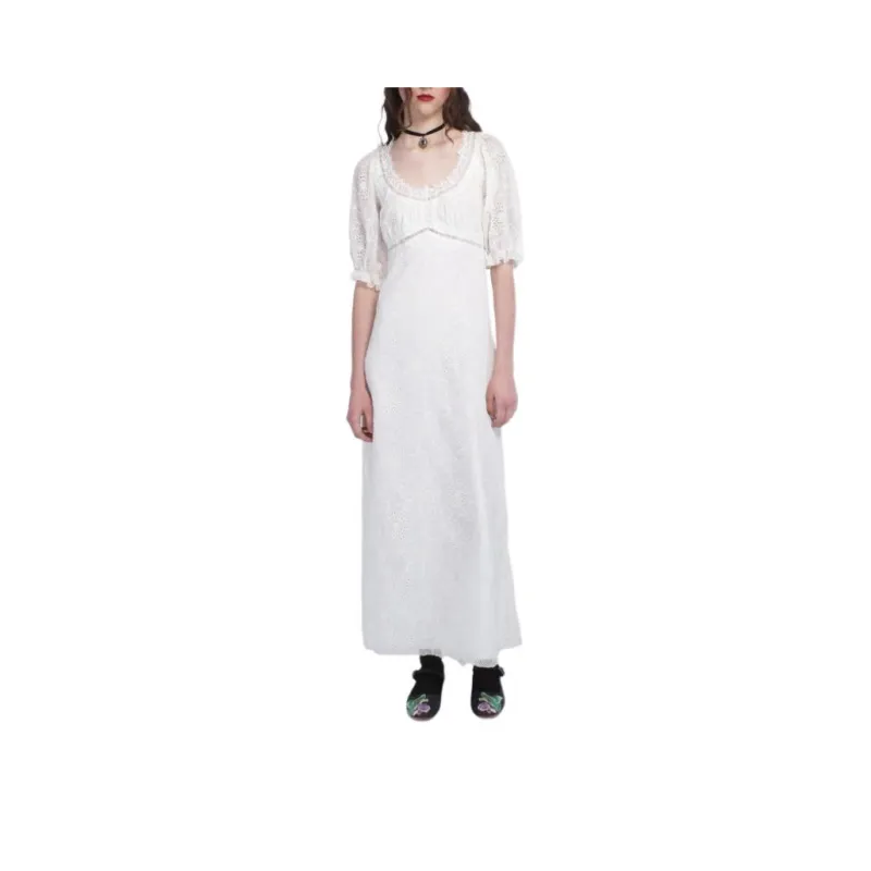 ANNASU Short Sleeved Dresses Women's White-0