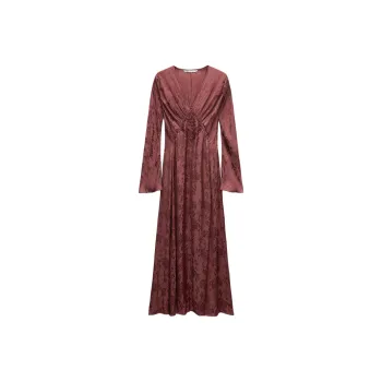 ZARA Long Sleeved Dress Women's Bordeaux