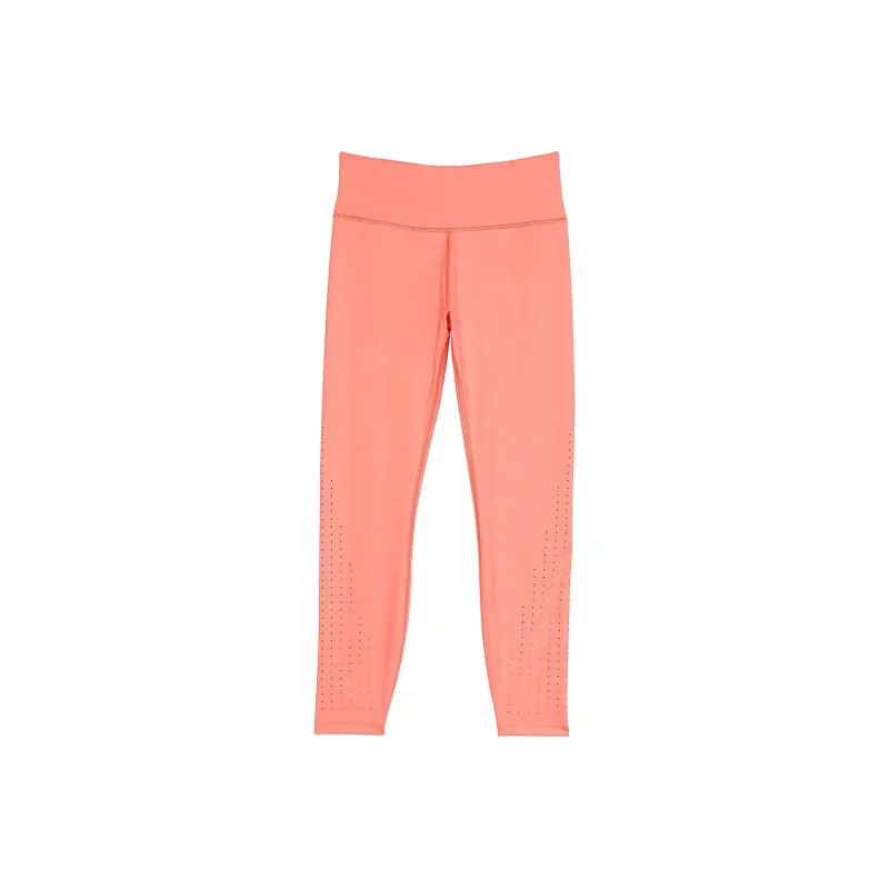 Victoria's Secret VS Essential High-Rise Perforated/C C Leggings Women's Black Coral Pink Shattered-0